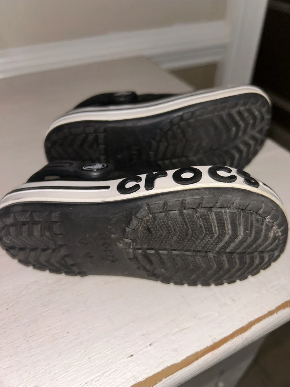 CROCS Kids Black and White Platform Clog